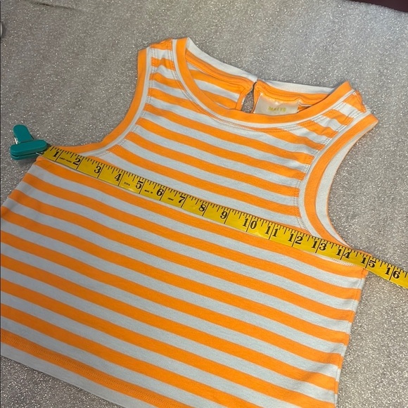 Maeve by Anthropologie Cropped Striped Tank Orange Striped Tank Top XS cotton - Picture 5 of 10